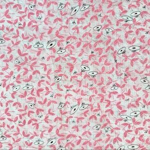 Vintage MCM Pink White Black Mod Floral Apparel Lining Fabric 3 yards + 12" L